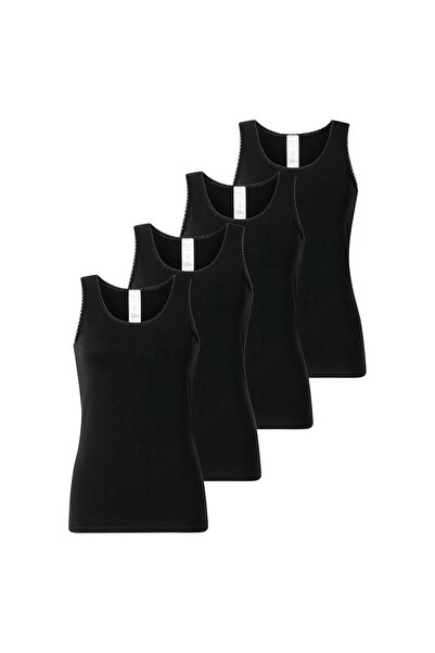 Schiesser Damen Tops, 4er Pack - 4Pack Trägertops, Unterhemd, Stretch Cotton, uni