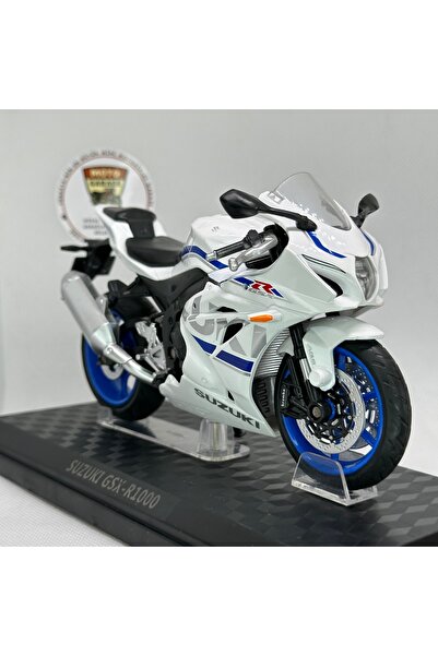 Maisto Diecast Suzuki GSX-R1000 1:12 Diecast Motosiklet Model – Lisanslı Maisto Metal Maket & Koleksiyon (Beyaz)