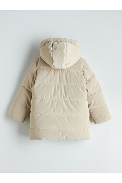 LC Waikiki Μπεζ παλτό με κουκούλα για κορίτσια