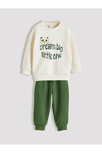 LC Waikiki Lcw Eco Crew Neck Boys' Sweatshirt and Sweatpants Set of 2