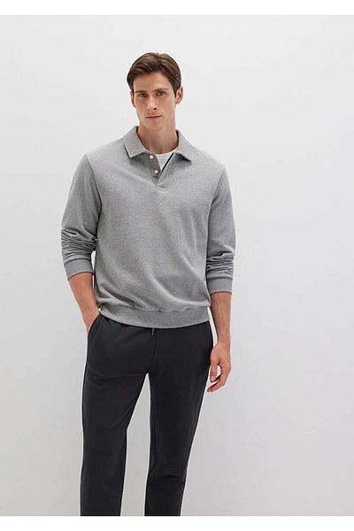 Mavi Polo Neck Gray Men's Sweatshirt M0S10420-80018