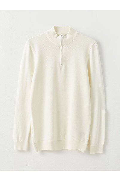 LC Waikiki Ανδρικό πλεκτό πουλόβερ με μακρυμάνικο γιακά με φερμουάρ