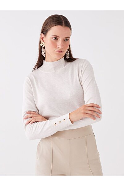 LC Waikiki Beige Half Turtleneck Women's Knitwear Sweater