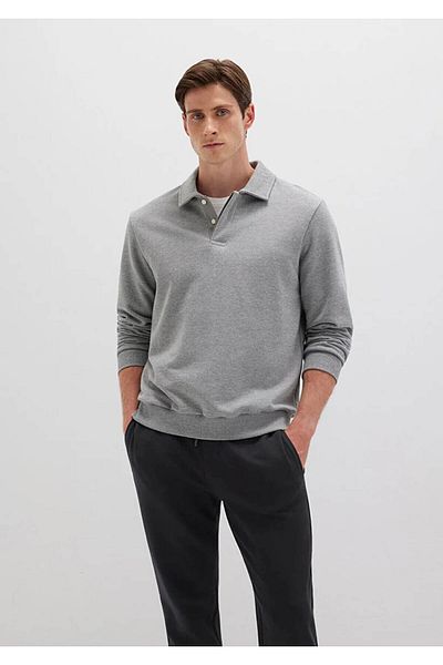 Mavi Polo Neck Gray Men's Sweatshirt M0S10420-80018