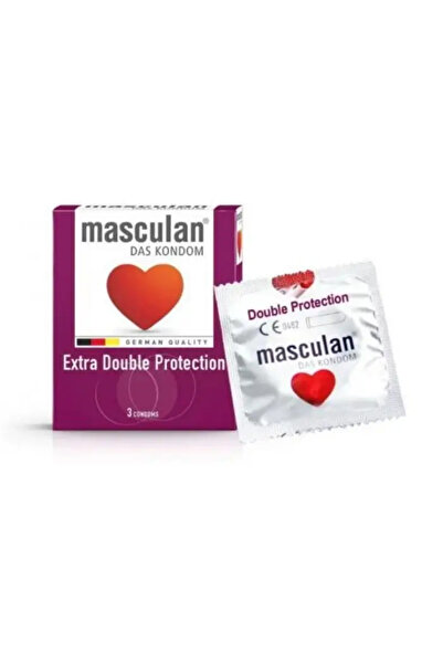 Masculan عازل طبى حماية مزدوجة علبة 3 حبات - مسكولان - Medical Double Protection Condom 3 Pack