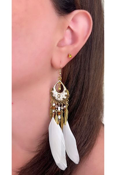 Store Diva Charm Bohemian Vintage Feather Earrings