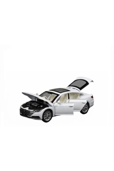 MASHASHOP Mașină metalică Volkswagen Passat CC, sunete, uși mobile, alb, 16x6...