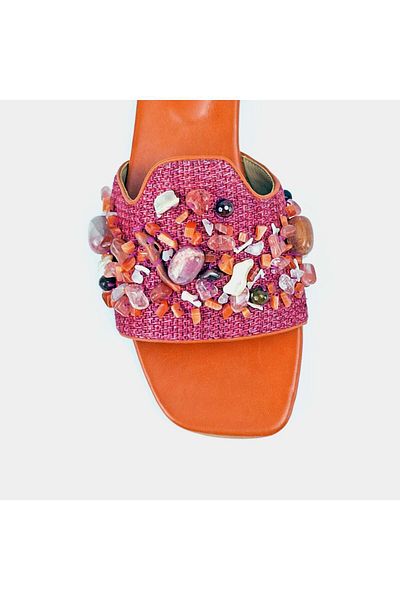 Delilah Sahara Genuine Leather Sandals – Handcrafted, Double Cushioned – Crimson Ruby