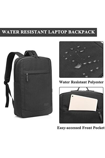 VASCHY حقيبة ظهر للكمبيوتر المحمول، حقيبة ظهر لأجهزة الكمبيوتر المحمولة التجارية تناسب أجهزة الكمبيوتر مقاس 17 بوصة مع كابل شحن