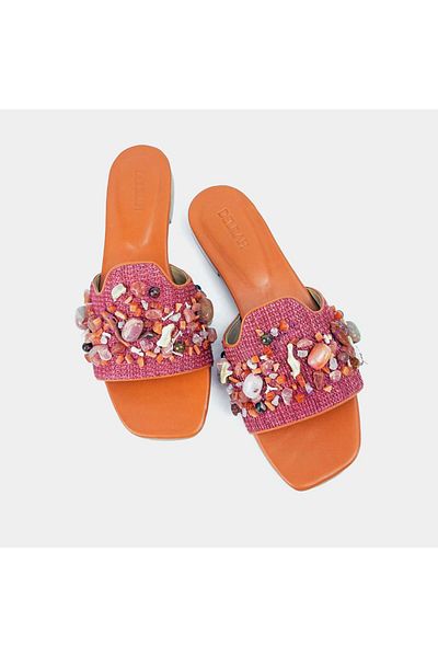 Delilah Sahara Genuine Leather Sandals – Handcrafted, Double Cushioned – Crimson Ruby