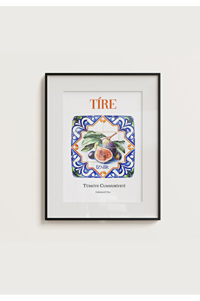 POSTER İZMİR TİRE cu tematică de smochine, aspect de faianță, fără ramă