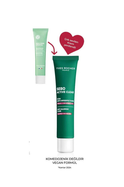 Yves Rocher Cilt Kusurlarına Karşı Botanik Krem – Sebo Active Clear Akne Karş...