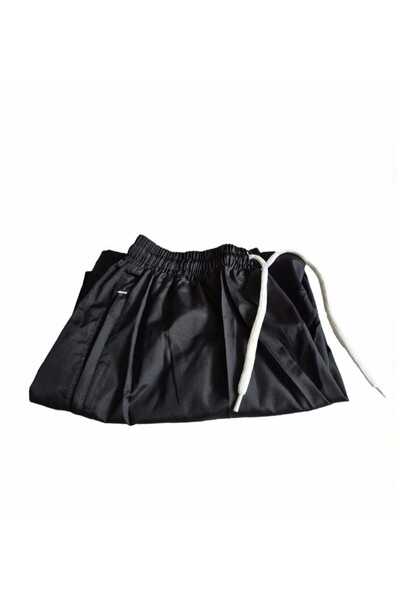 ALEXA Siyah Erkek Deniz Şortu-Beyaz Bağcıklı-Rahat ve Şık Tasarım-Plaj ve Havuz İçin İdeal