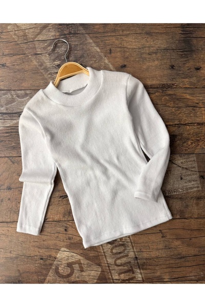 ARBİ kids Unisex School Half Collar Long Sleeve Single Top Report Casquele Fabric Full Mold
