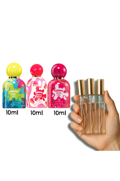 Grandeur Elite Tubbees Samples 10ml Bubble gum + 10ml strawberry Cheesecake + 10ml Cherry Luxe EDP