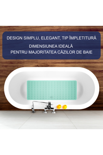 FizioTab Bathtub mat, anti-slip, FizioTab®, 100x40 cm, braided type, Green