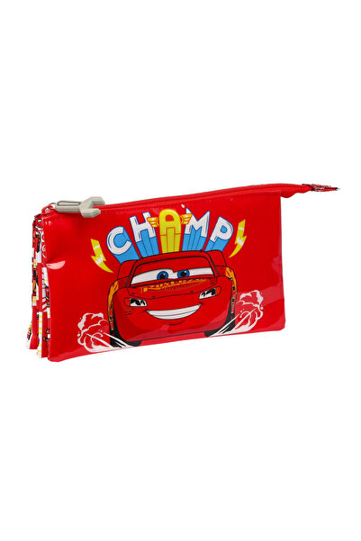 CARS Triple Carry-all Let's race Red White (22 x 12 x 3 cm)