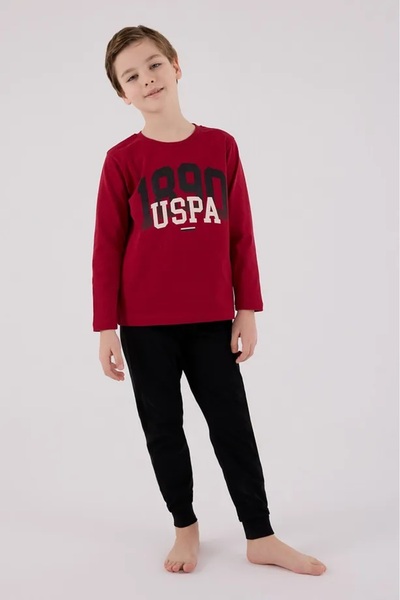 U.S. Polo Assn. US POLO LİSANSLI %100 PAMUK BİSİKLET YAKA UZUN KOLLU ERKEK ÇOCUK PİJAMA TAKIM