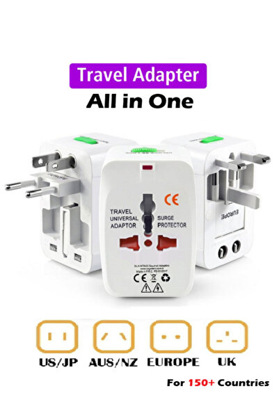 Vwin Seyahat Adaptörü Çoklu Priz Çevirici Dönüştürücü Fiş Universal Telefon T...