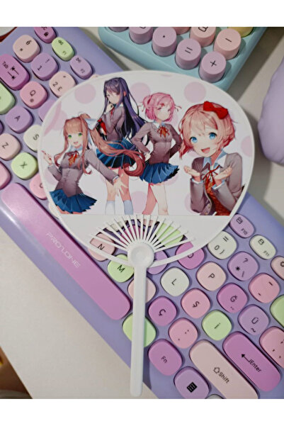 nihonwosekai Doki Doki Edebiyat Kulübü Anime Yelpaze Çanta Boy