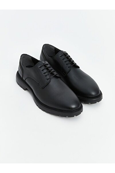 LC Waikiki Black Lace-Up Leather Look Men's Classic Shoes