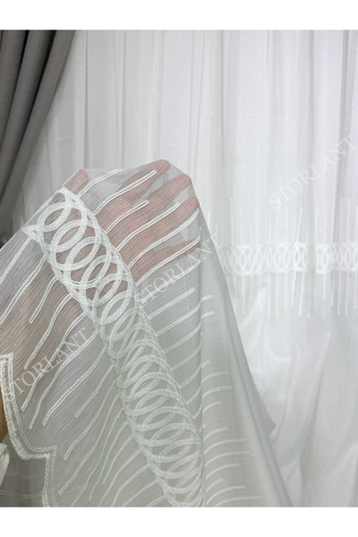 Storlant Loop Line Premium Bamboo Tulle Curtain |   Heavy Weight, 1/3 Tight Pleats, No Ironing Required L Suitable for Any Room