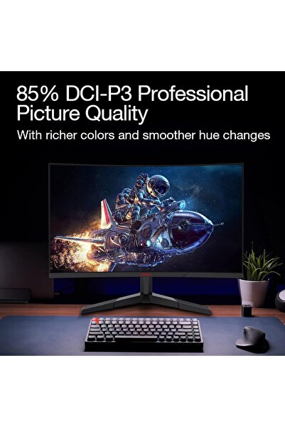 Koorui 27-Inch Gaming Monitor, R1500, 180Hz, 1ms, DCI-P3 85 percent, DP+HDMI, Game Mode