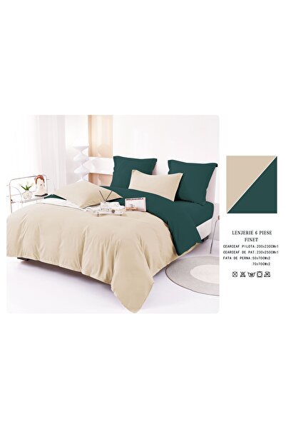 CHIRASO CHIRASO Linen, FINE THICK, TWO-COLOURED Classic Sheet 230x250cm, Duvet Cover 200x230cm, 4 Pillowcases