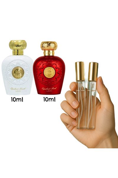 lattafa samples Opulent Red 10ml + Opulent Musk 10ml EDP