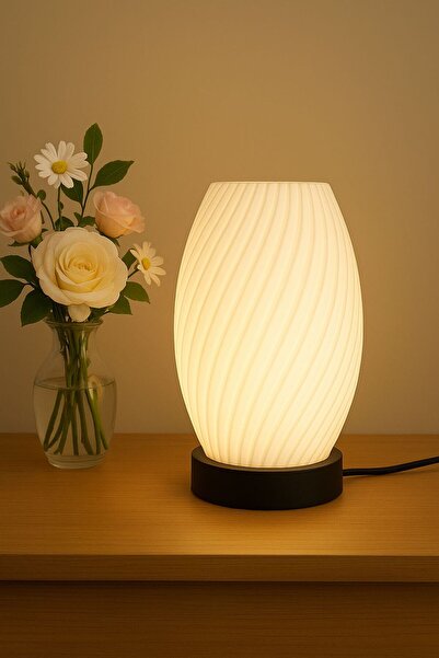 Generic Modern Çizgili Masa Lambası – Dekoratif LED Gece Lambası & Abajur