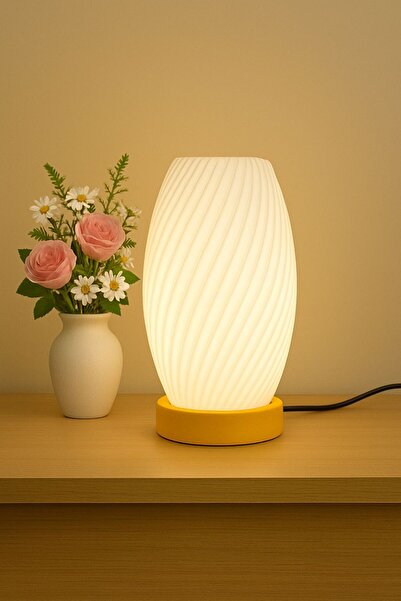 Generic Modern Çizgili Masa Lambası – Dekoratif LED Gece Lambası & Abajur