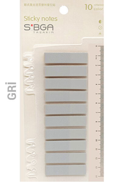 sibga tasarım Şeffaf Gri Renkli Postit Post-it Post It. Kitap Ayracı Ayraç Postit Sticker Not Kağıdı 200 Yaprak