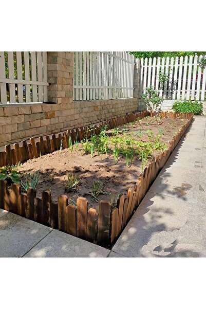 genric ألواح سياج حديقة خشبية ١٢٠×٤٠ سم | لفافة سياج مقاومة للتآكل | حافة حدي...
