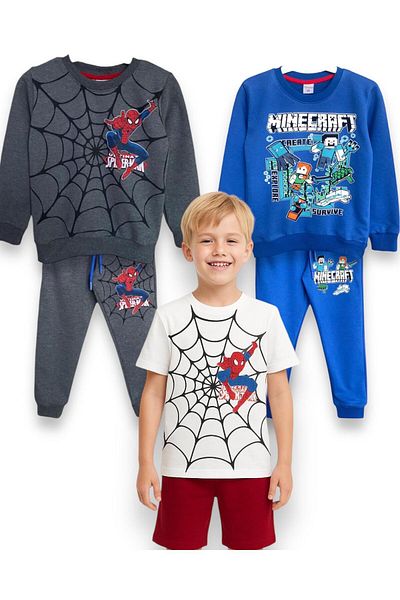 LİTTLE TORTOİSE Boy's 3-Piece Sweatshirt and Shorts Summer Set