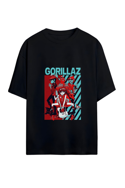 GraffTee تي شيرت قطني كبير الحجم للجنسين من GORILLAZ