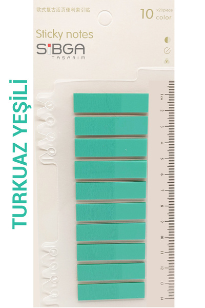 sibga tasarım Şeffaf Turkuaz Yeşil Renkli Postit Post-it Post It. Kitap Ayracı Ayraç Postit Sticker Not Kağıdı