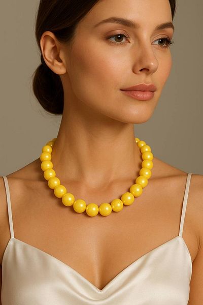 STEELVA Acrylic Chunky Beads Handmade Necklace