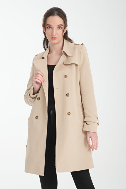 Soydan Güner Su Itici Özellikli Kırışmaz Kumaş Trençkot A.Bej 5840