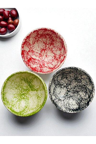GALATA GIFT Ceramic, Tile Patterned Mini Bowl, Breakfast, Three (3) Sauce Bow...