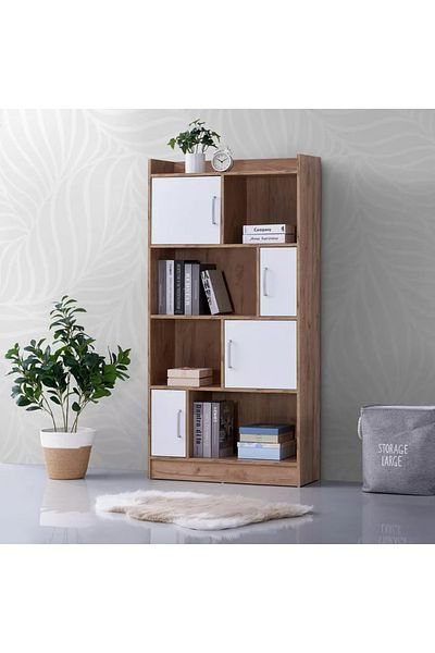Home Box Alford Elora 4-Door Bookcase with Shelves