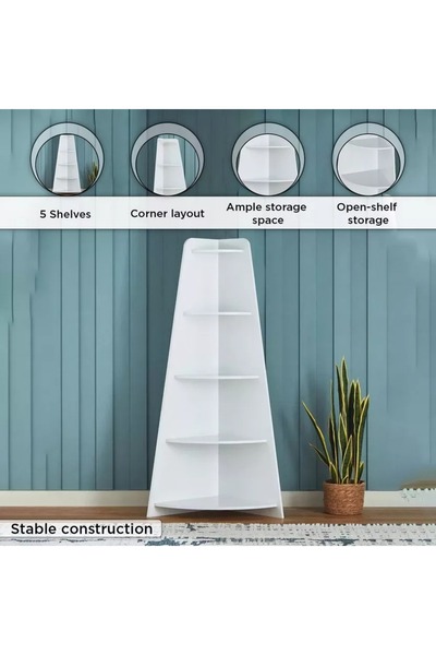 Home Box Frankfurt 5-Tier Corner Bookcase