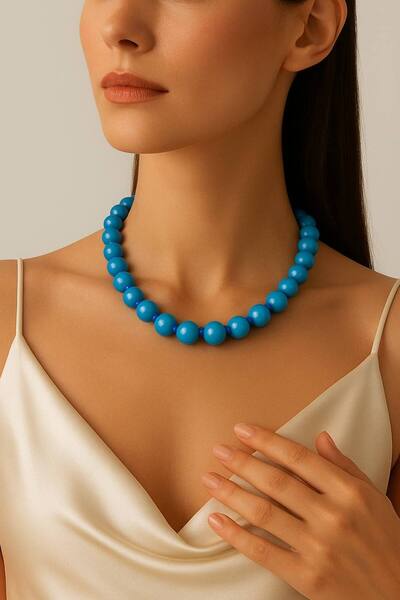 STEELVA Acrylic Chunky Beads Handmade Necklace