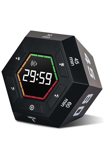 HyMark Altıgen Dijital Geri Sayım Zamanlayıcı LED Ekranlı Görsel Zaman Kontro...