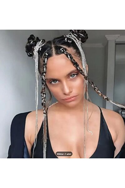 Dgt Luxury 2 Pieces of Stone Hair Chain