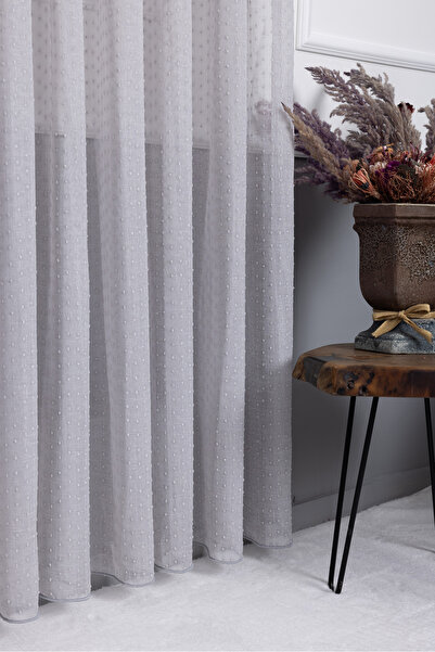 Payidar Keten Evrim Gri 1/2.5 Normal Pileli Ütü İstemez Kırışmaz Yeni Sezon Salon Oda Tül Perdesi