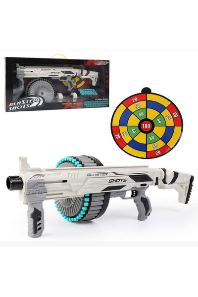 Generic مسدس بلاستر شوت 2 AK47 RIFFEL Shot Toy Gun Bull Transmitter أربعون كرة ناعمة وطبلة كبيرة