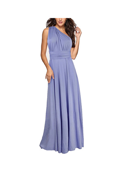 OEM Rochie elegantă lungă, fără mâneci, spate decupat, talie înaltă, culoare mov M