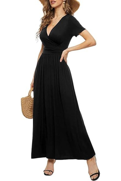 OEM Long, loose, sleeveless black dress, size S