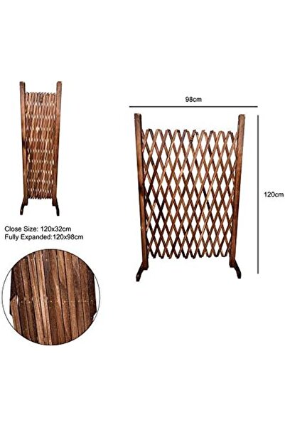 genric FFD Wooden Freestanding Portable Expandable Garden Fence - Wicker Trellis Pet Gate 120cm Pack of 3