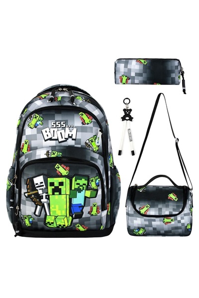 öykümgaleria Boy's Primary School Bag Nutrition and Pen Holder Set